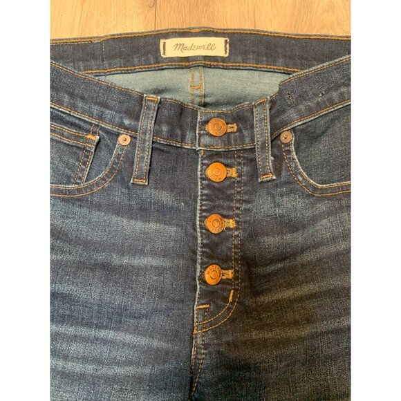 Madewell 9" High-Rise Skinny Stretch Jeans 28P Dark Wash Denim - Picture 2 of 6